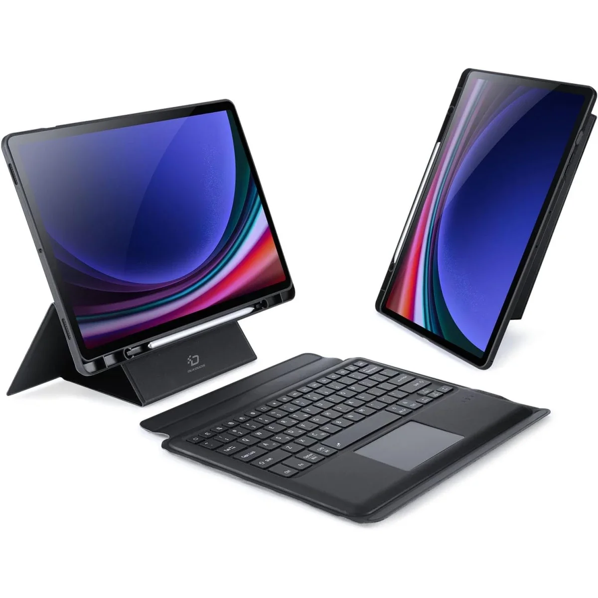 غطاء كيبورد DUX DUCIS DK Series لتابلت Samsung Tab S9 11 إنش مع لوحة لمس بلوتوث وتخطيط عربي-إنجليزي أسود، 80 ساعة - Image 3