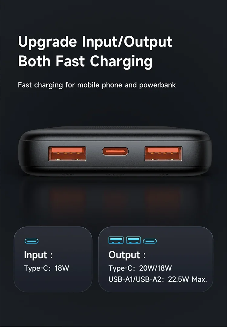 Mcdodo MC-3882 10000mAh Power Bank with Digital Display, 22.5W, USB-C & Dual USB-A - Blue - Thumbnail 16