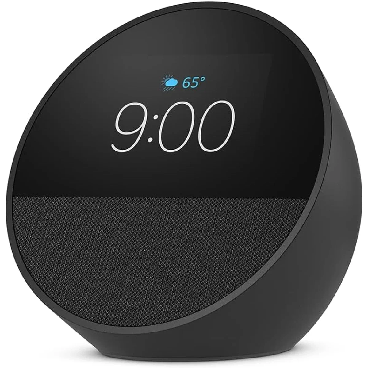 Amazon Echo Spot (2024 Release) Smart Alarm Clock with Alexa and Vibrant Sound - Black