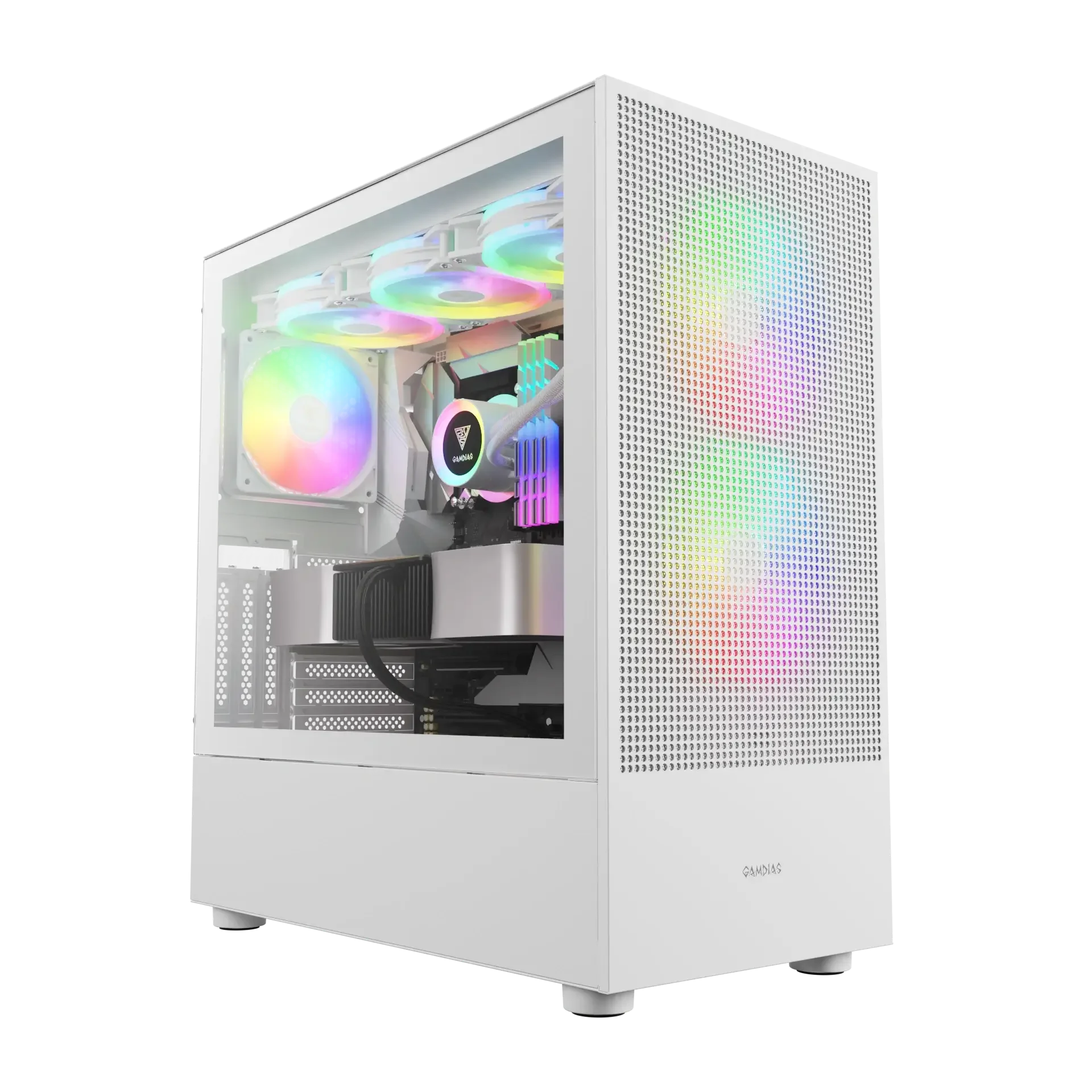 صندوق كمبيوتر عاب GAMDIAS TALOS M3 MESH ARGB متوسط حجم ابيض
