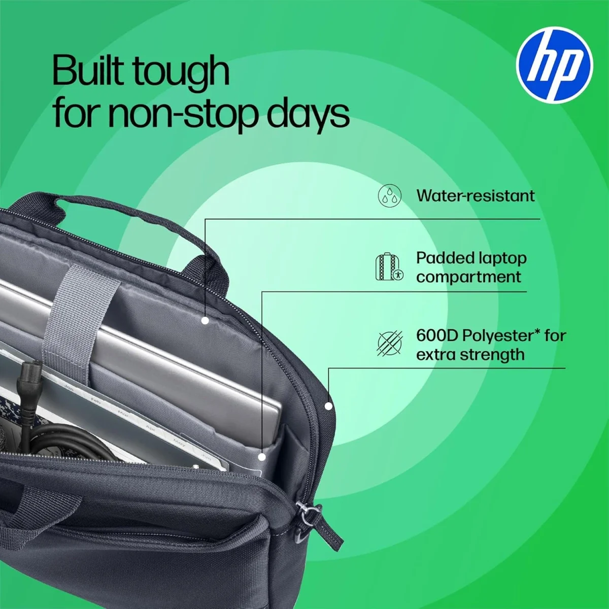 HP Everyday 16-Inch Laptop Briefcase, Odyssey Gray - Thumbnail 3