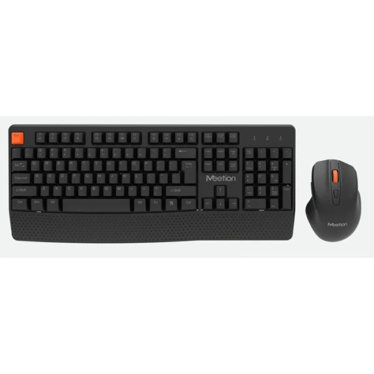 Meetion MT-WK4130 Wireless Ergonomic Keyboard with Wrist Rest and Silent Keys - Black
