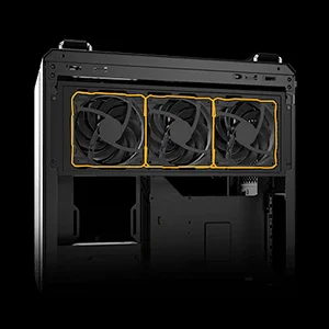 هيكل كمبيوتر Asus TUF Gaming GT502 ميد تاور بتصميم ثنائي الحجرة ومنفذ USB 3.2 Gen 2 Type-C باللون الأبيض - Image 9