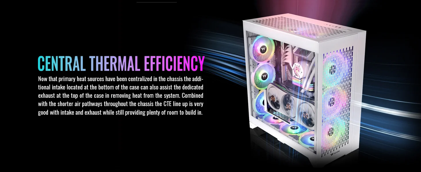 Thermaltake CTE E600 MX E-ATX Mid-Tower Case with 3-Way Floating GPU Mounting Bracket and 400mm PCIe 4.0 Riser Cable - White - Image 16