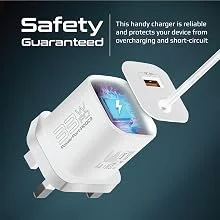 شاحن حائط Promate PowerPort-PDQC3 USB-C بقدرة 33 واط مع QC 3.0 بقدرة 22.5 واط وكابل 1.5 متر - أبيض - Thumbnail 11
