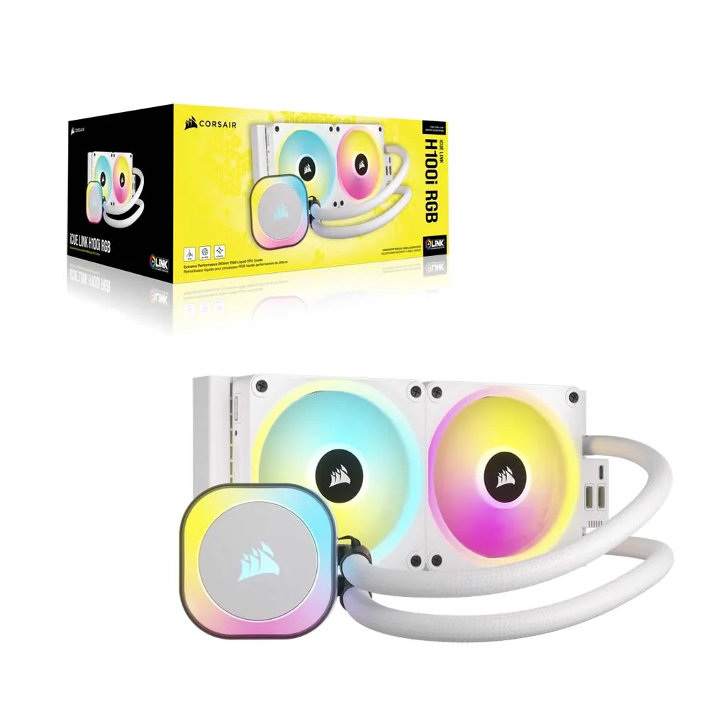 مبرد معالج مائي Corsair iCUE LINK H100i RGB مقاس 240 ملم أبيض CW-9061005-WW - Image 5