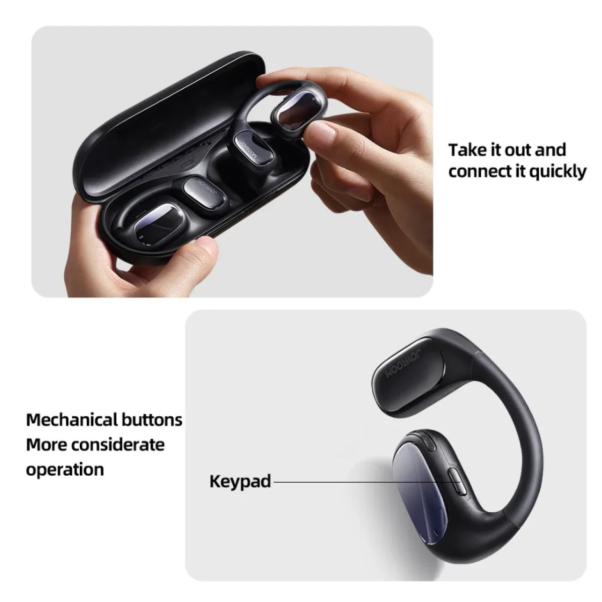 JOYROOM JR-OE2 Open-Ear True Wireless Headphones with 600mAh Charging Case - Thumbnail 4