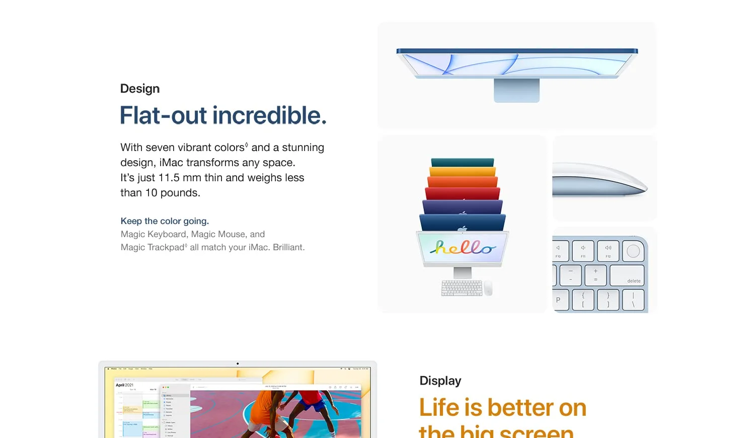 Apple iMac 24-inch All-in-One Desktop (2021) M1 8-Core CPU 8-Core GPU 8GB RAM 256GB SSD 4.5K Retina Display Silver - Image 9