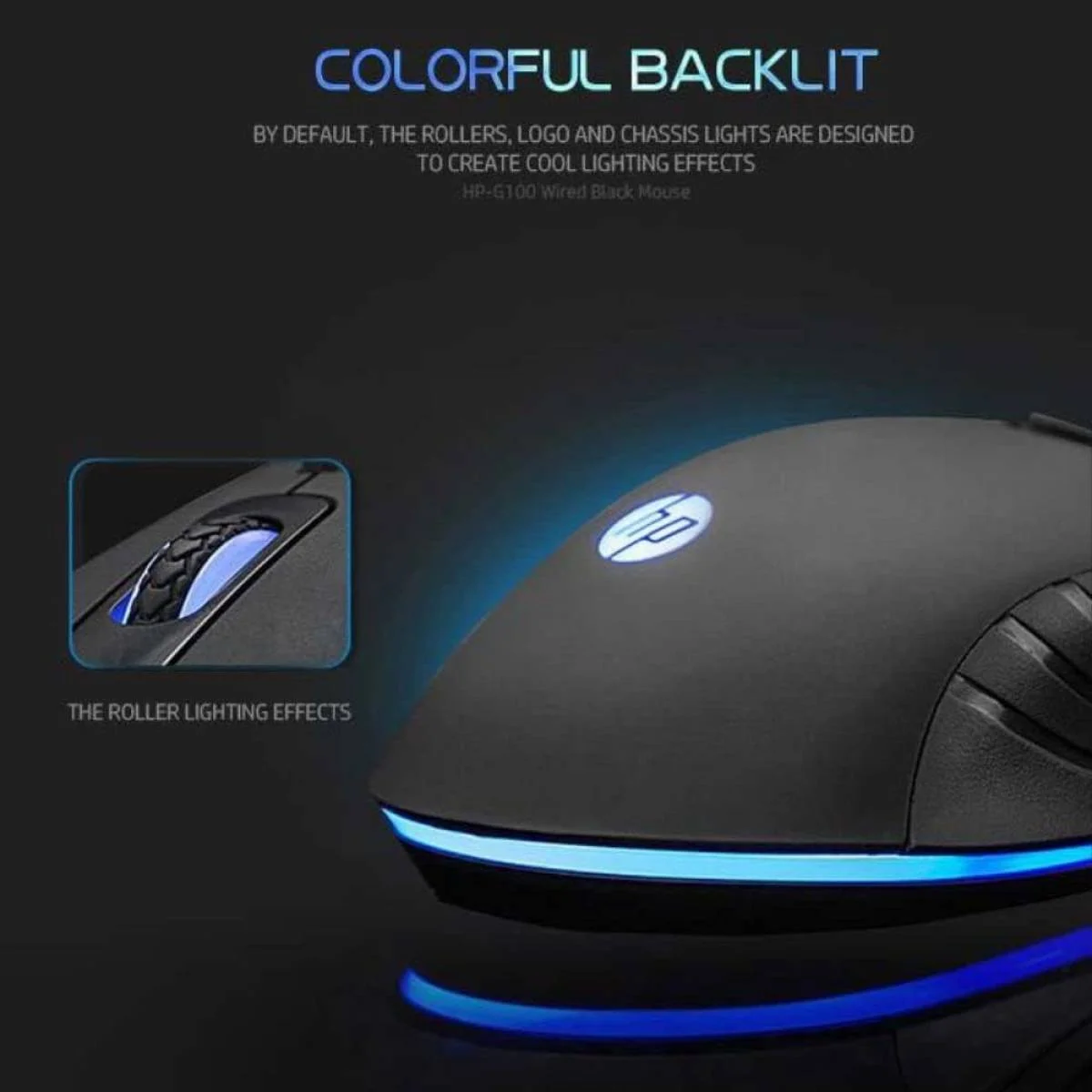 ماوس ألعاب HP G100 بإضاءة LED، بصري USB، 800-2000 DPI - Image 3