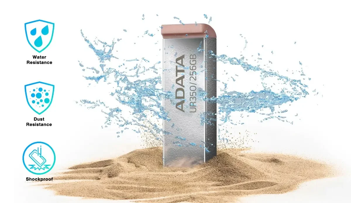 ADATA UR350 128GB USB 3.2 Gen 1 Flash Drive Beige - Image 7