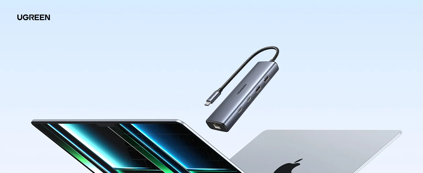Ugreen 6-in-1 USB-C Hub to Ethernet Adapter with 10Gbps USB 3.2 and Gigabit RJ45 - Image 10
