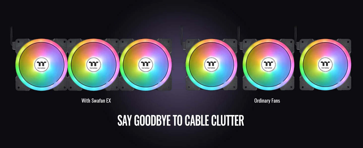 مروحة تبريد PC Thermaltake SWAFAN EX 14 ARGB حزمة 3 مراوح باللون الأبيض - Image 10