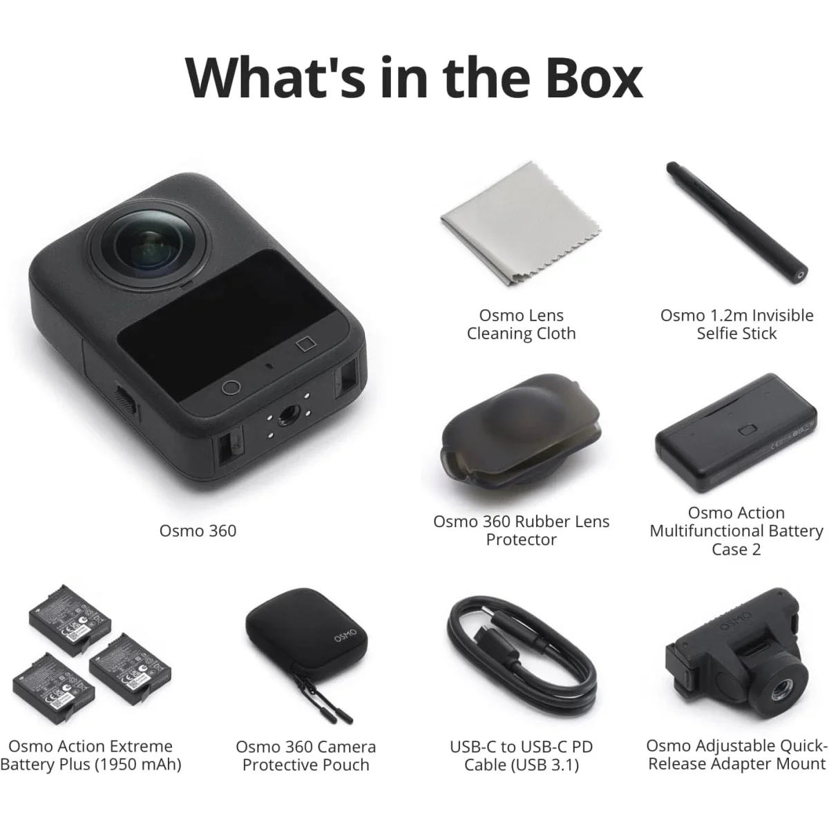 DJI Osmo 360 Adventure Combo 8K 360° Action Camera with 105GB Storage - Thumbnail 7