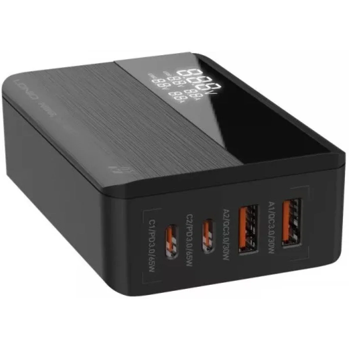 LDNIO A4808Q 70W GaN Desktop Charger with 4 USB Ports, Black - Thumbnail 3