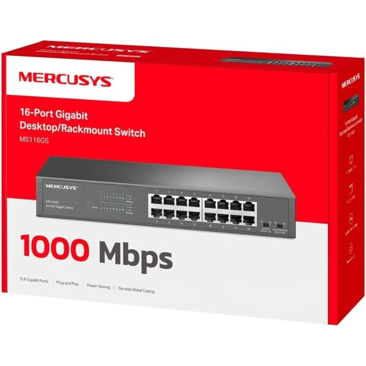 MERCUSYS MS116GS 16-Port Gigabit Unmanaged Desktop/Rackmount Switch