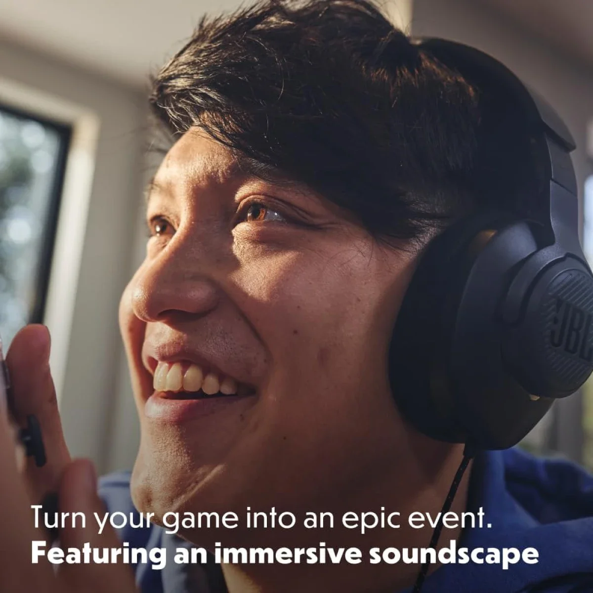 سماعة ألعاب JBL Quantum 100M2 سلكية بمحركات 40 مم وميكروفون بوم قابل للفصل وكابل 1.2 متر - أسود - Thumbnail 7