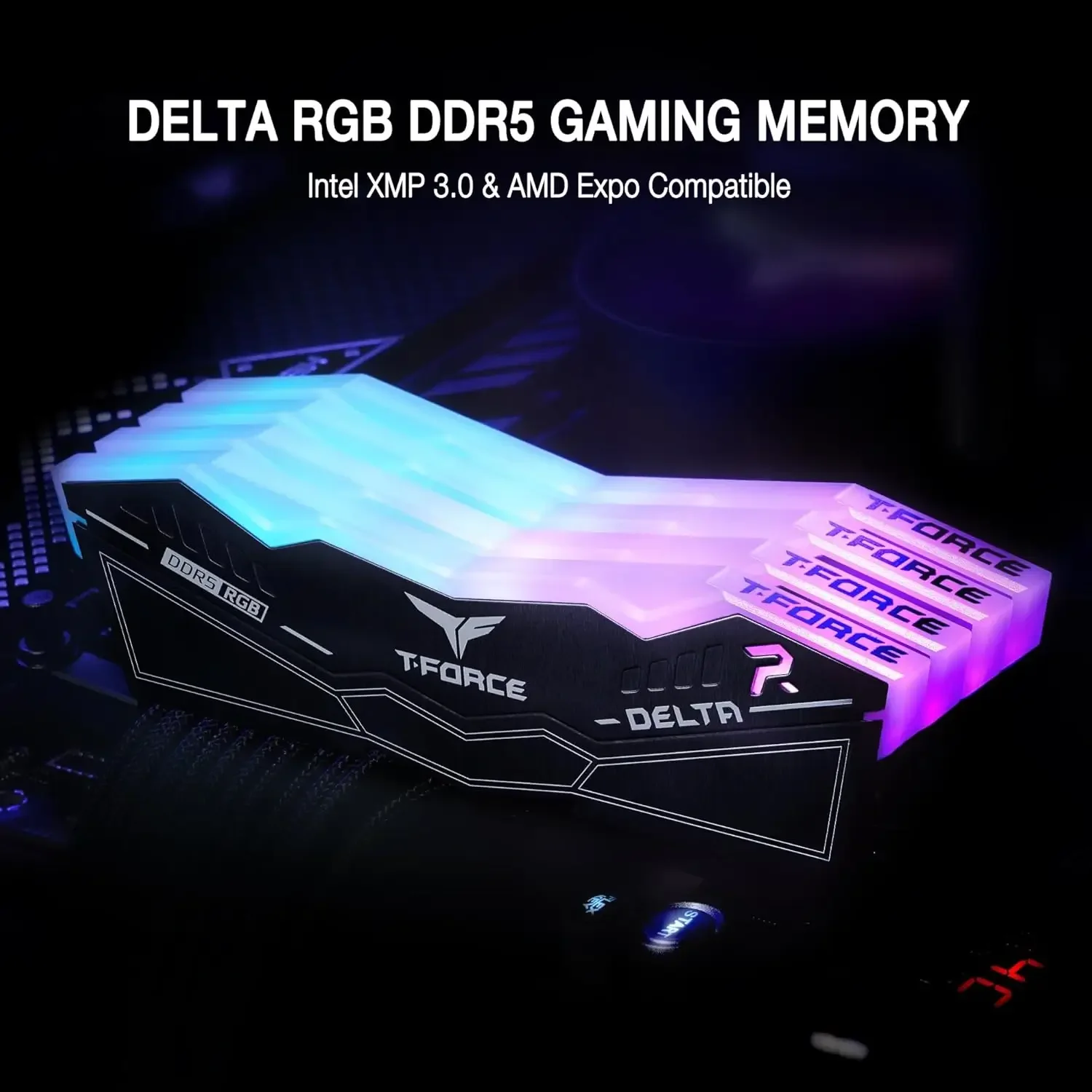 رام TEAMGROUP T-Force Delta بسعة 32GB (2x16GB) DDR5 6000MHz RGB - Image 4