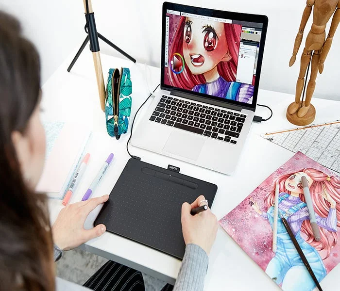 لوح رسم جرافيك Wacom Intuos Medium USB مع 4 مفاتيح ExpressKeys - أسود - Thumbnail 16