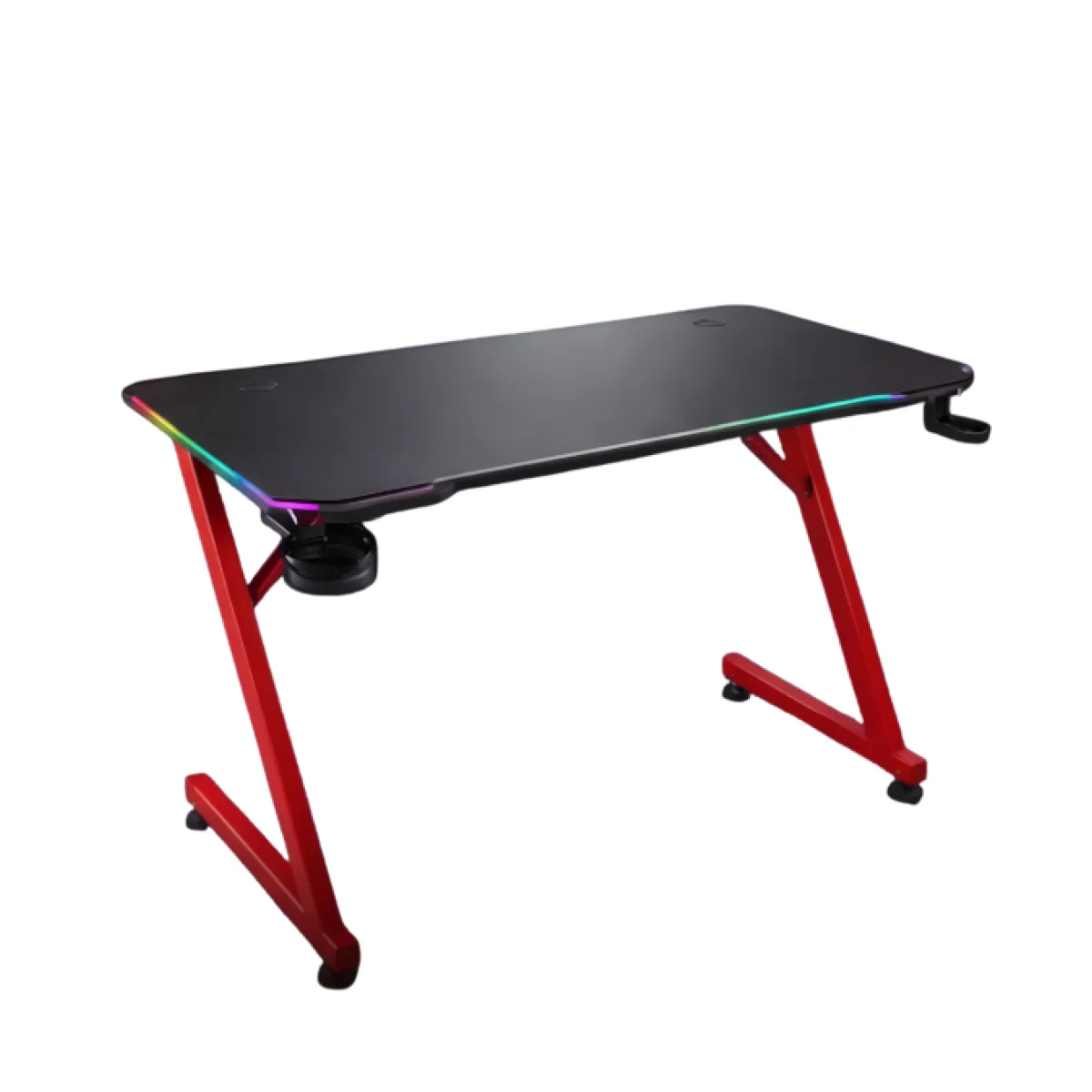 مكتب ألعاب Marvo DE-11 بإضاءة RGB وسطح 120 سم بتصميم ألياف الكربون وهيكل فولاذي، أسود وأحمر - Image 5