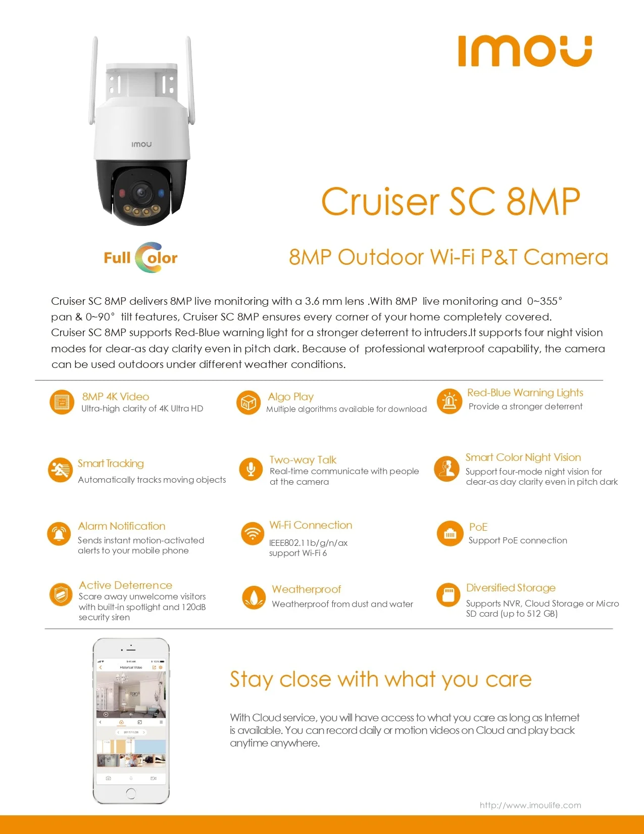 IMOU Cruiser SC 8MP 4K WiFi Outdoor PoE Security Camera with Color Night Vision - Image 21