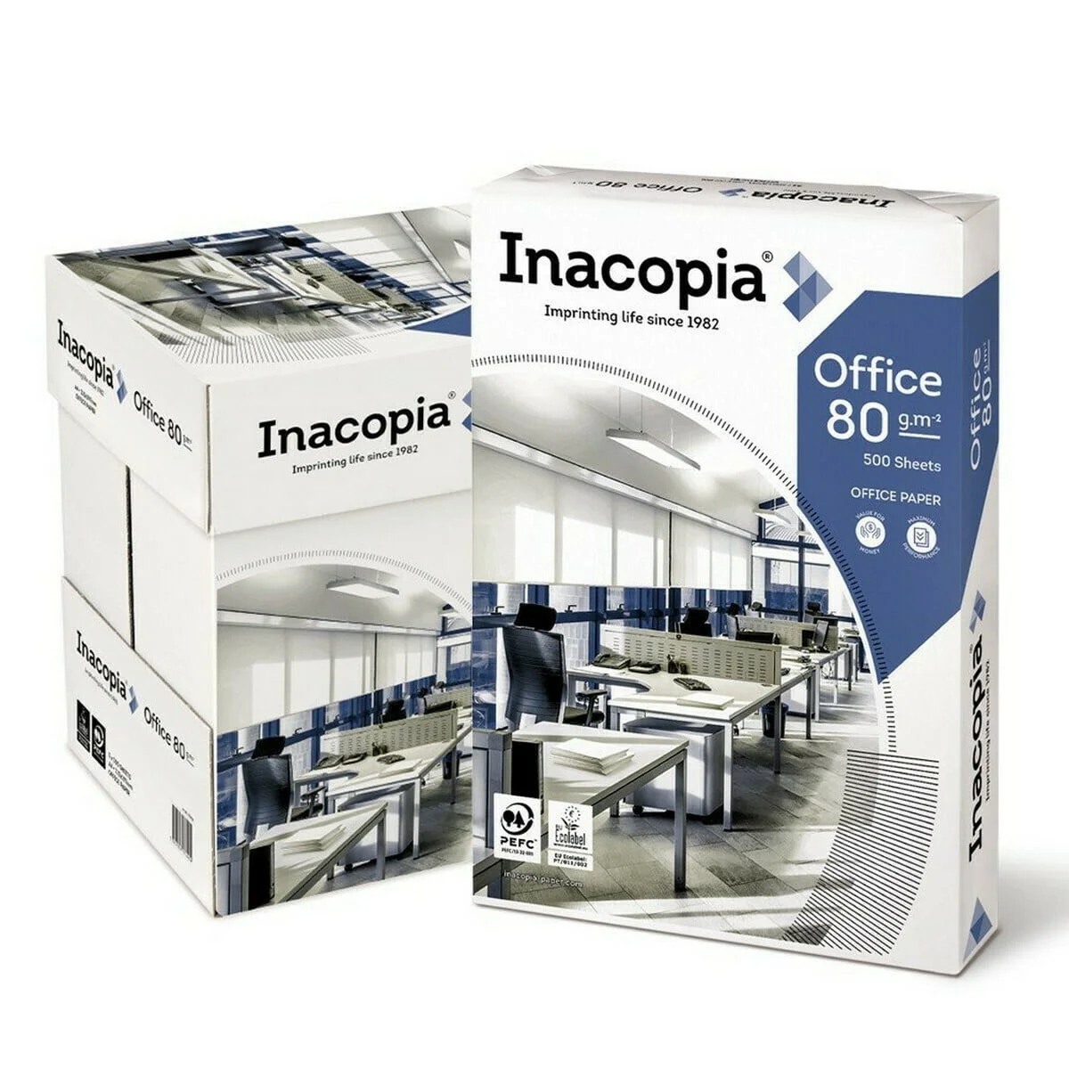 ورق طباعة وتصوير Inacopia Office A4 بوزن 80 غ/م²، 500 ورقة