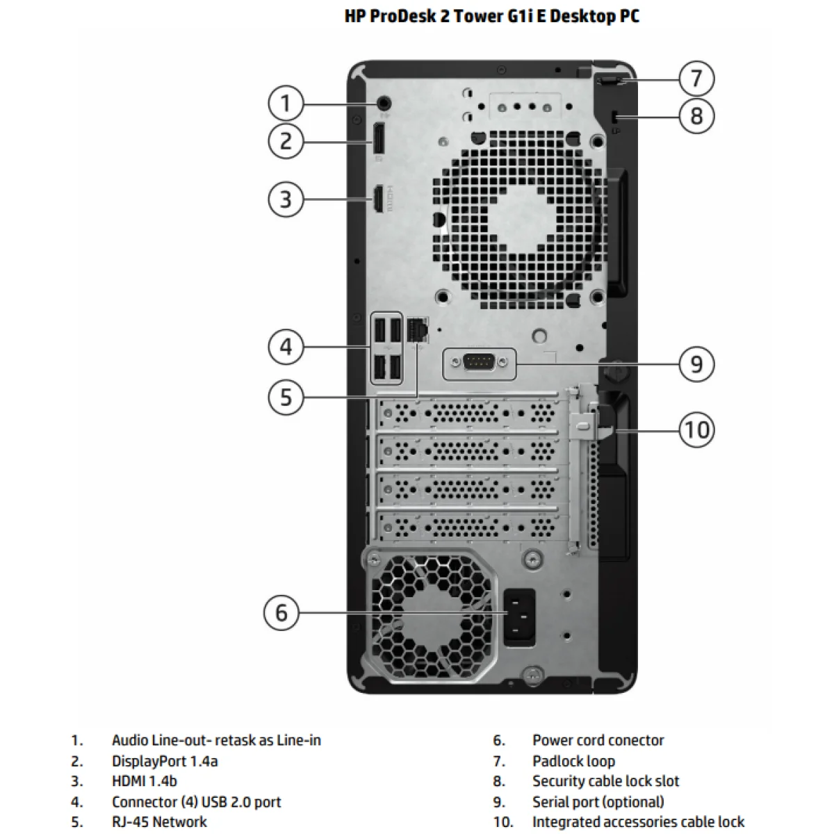 كمبيوتر مكتبي HP ProDesk 2 Tower G1i E (D33J7AT)، Intel Core i3-14100، رام 8GB DDR5، تخزين 512GB NVMe SSD، Intel UHD Graphics 730، Wi-Fi 6، بلوتوث 5.4، FreeDOS، كفالة سنة - Thumbnail 4