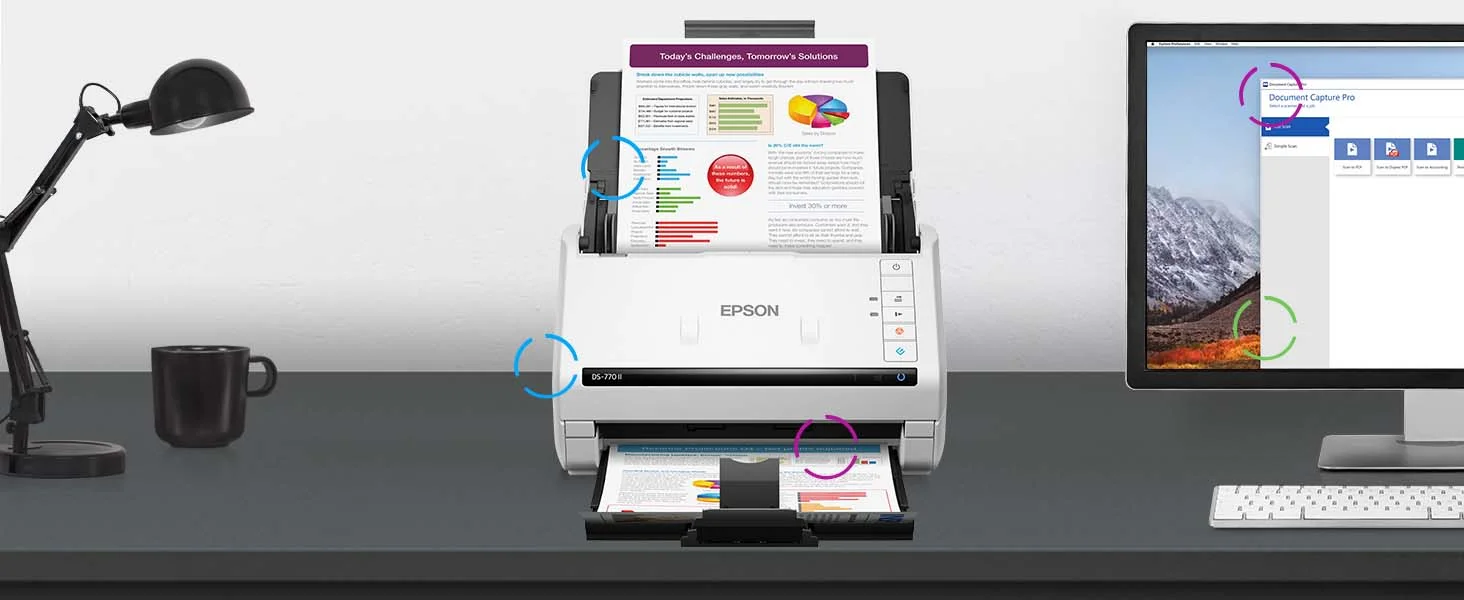 ماسح مستندات EPSON ملون مزدوج الوجه مع مغذي تلقائي 100 ورقة وسرعة 45 صفحة/دقيقة DS-770 II - Thumbnail 13