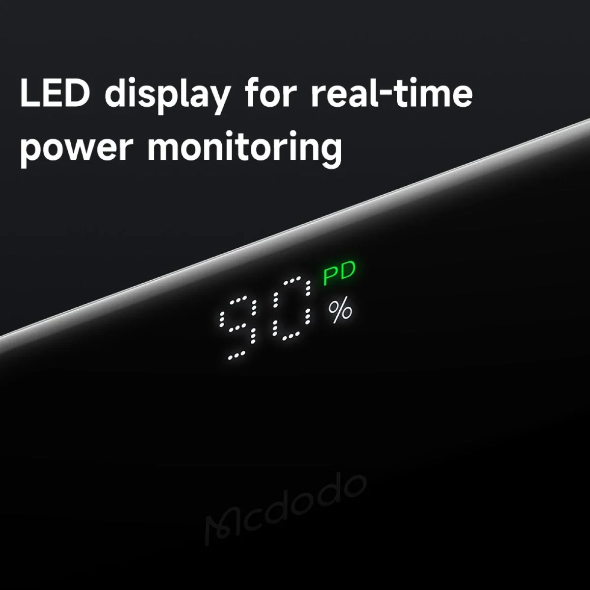باور بانك Mcdodo MC-7800 MDD Free Kit بسعة 5000mAh وشحن 20W مع قابس iPhone وشاشة رقمية - أسود - Thumbnail 8