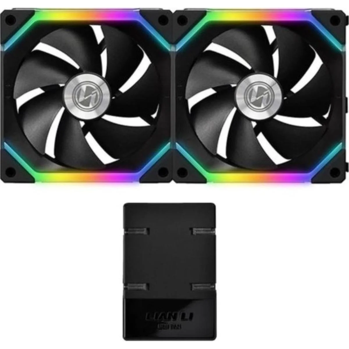 طقم مراوح LIAN LI UNI Fan SL140 سوداء ARGB PWM مقاس 140 مم، عبوتان مع وحدة تحكم - Image 2