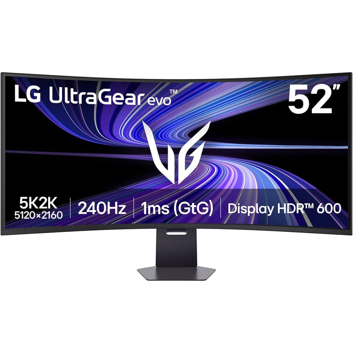 شاشة ألعاب LG 52G930B-B UltraGear evo G9 مقاس 52 إنش 5K بتردد 240 هرتز واستجابة 1 مللي ثانية، منحنية 1000R، FreeSync Premium، DisplayHDR 600، DP 2.1، HDMI 2.1، USB-C بقدرة 90 واط PD، حامل قابل للتعديل