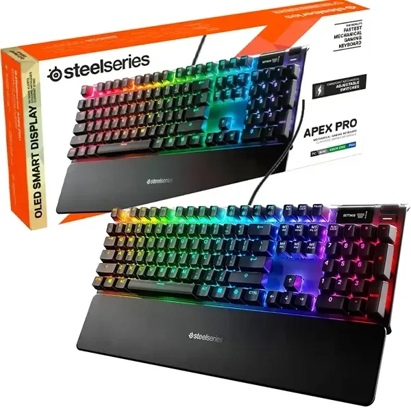 SteelSeries Apex Pro RGB Mechanical Gaming Keyboard with OLED Smart Display and OmniPoint Adjustable Switches - Thumbnail 2