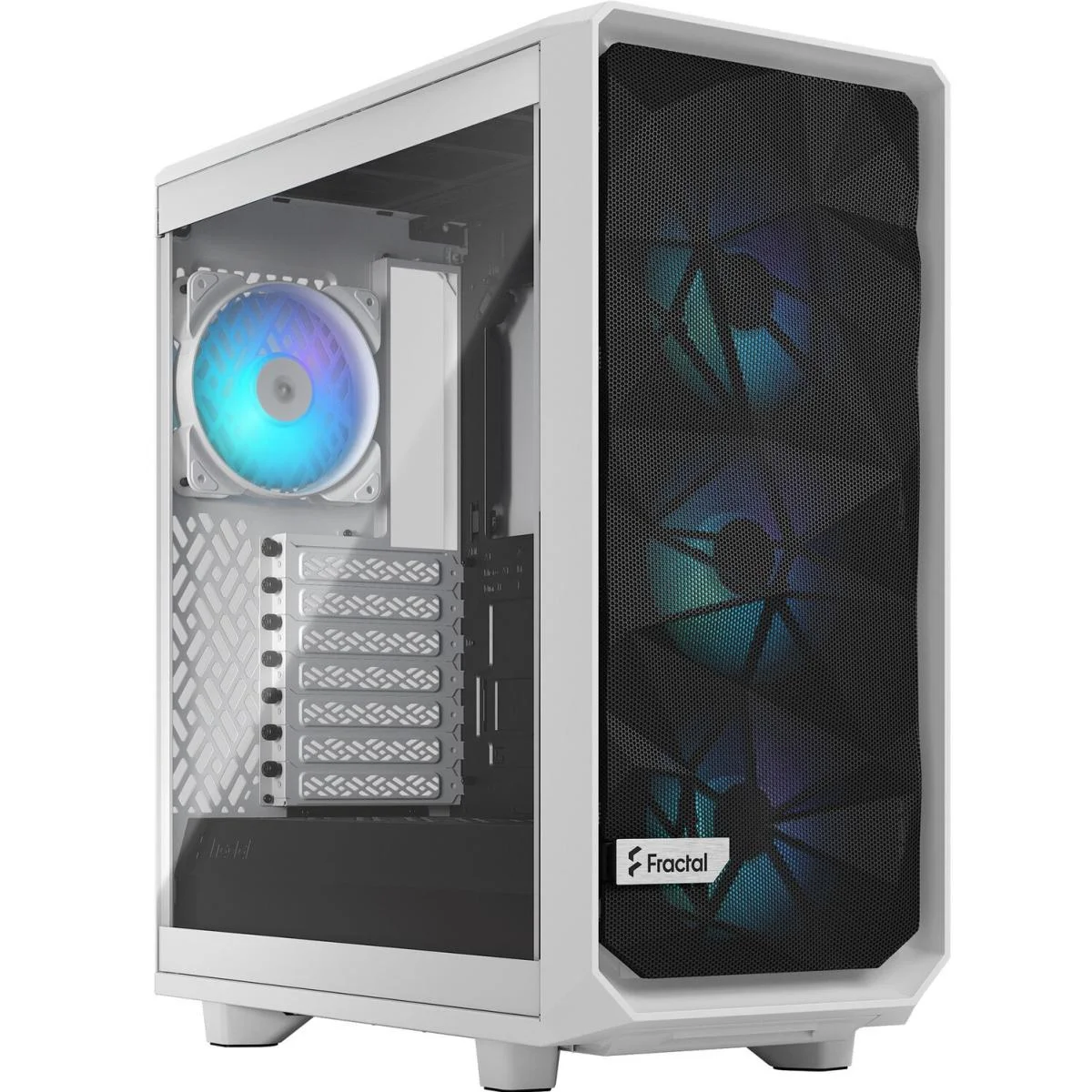 Fractal Design Meshify 2 Compact RGB Mid-Tower Gaming Case White TG Clear Tint