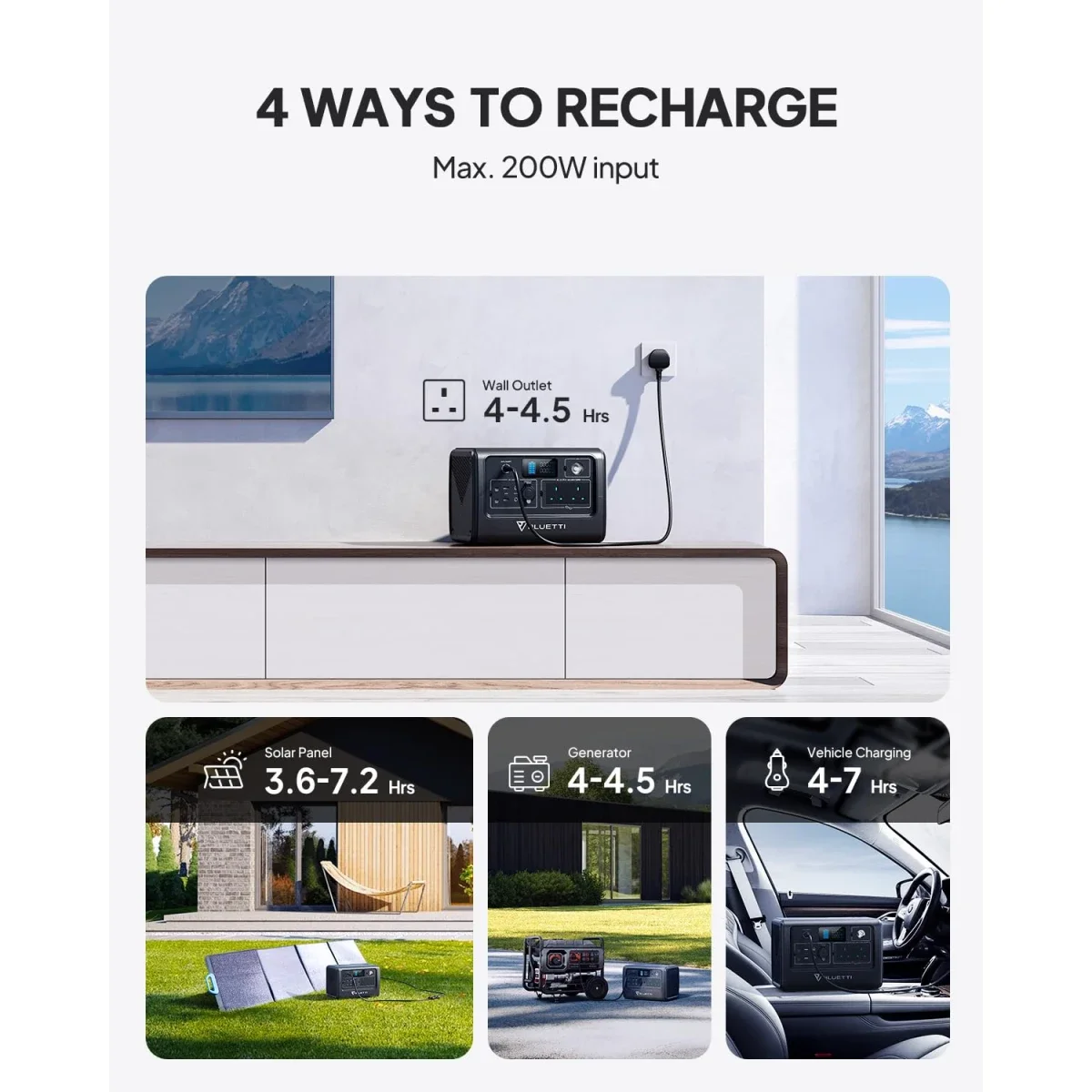 محطة طاقة محمولة BLUETTI EB70 بسعة 716Wh وبطارية LiFePO4 وقدرة 1000W رمادية - Thumbnail 3