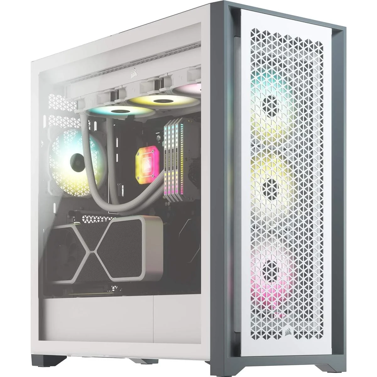 Corsair iCUE 5000D AIRFLOW White Tempered Glass Mid-Tower ATX Gaming Case - Image 2