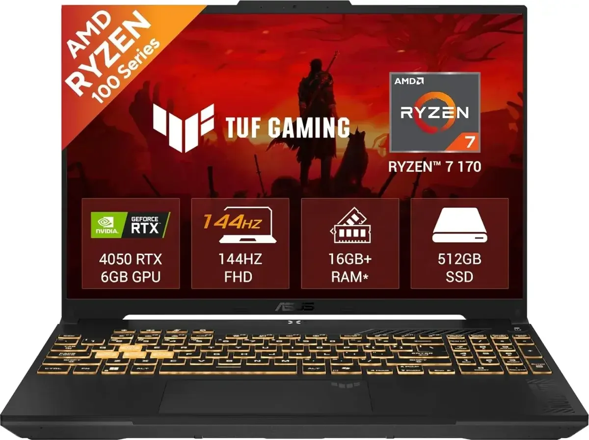 Asus TUF A16 FA607NUQ Gaming Laptop 16-inch WVA 144Hz Ryzen 7 170 RTX 4050 16GB RAM 512GB SSD - Image 1