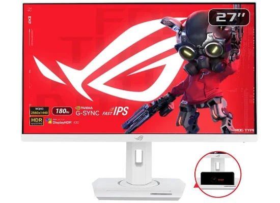 شاشة ألعاب Asus ROG Strix XG27ACS 27 إنش QHD Fast IPS بتردد 180 هرتز واستجابة 1 مللي ثانية، أبيض - Image 13