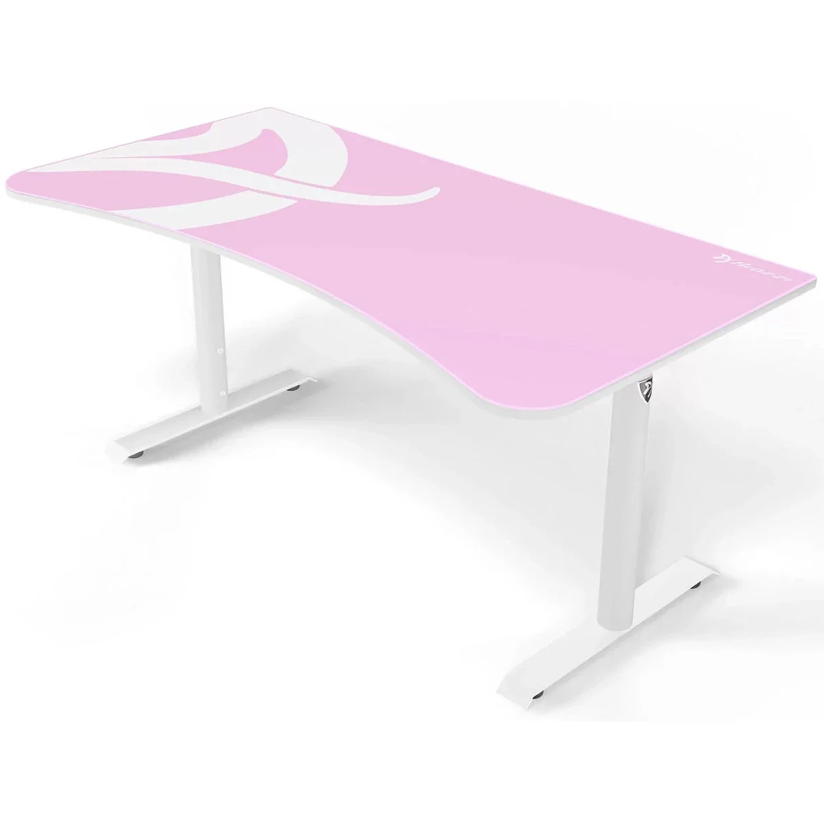 Arozzi Arena Ultrawide Curved Gaming Desk with Water-Resistant Mat, 160 cm, Pink