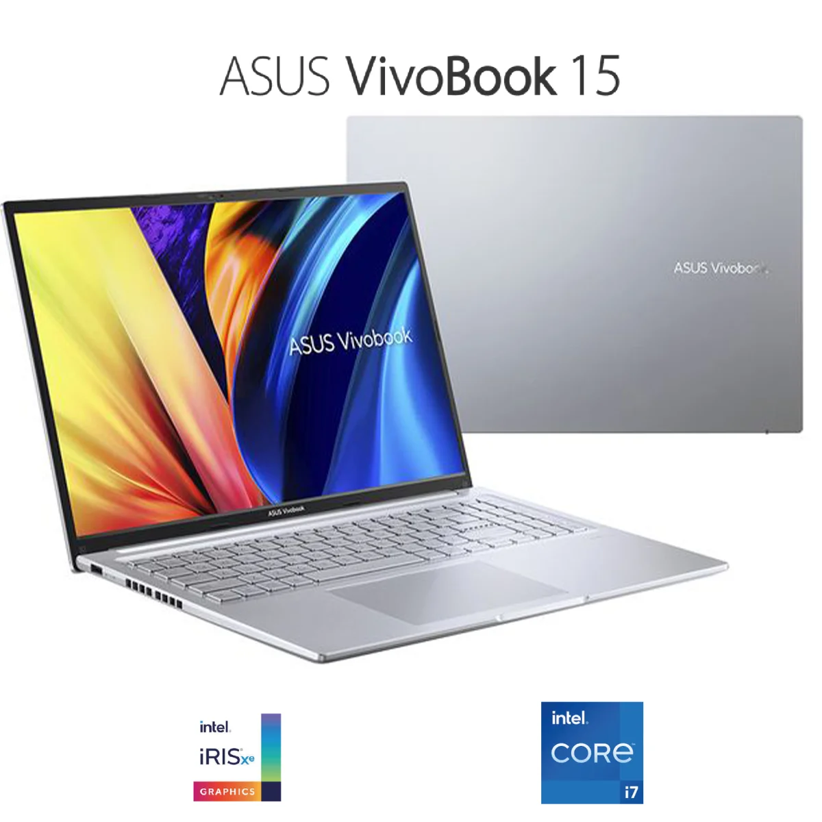 لابتوب Asus Vivobook 15 A1502VA-BQ1386 بمعالج Intel Core i7-13620H 10 أنوية/16 خيط حتى 4.9GHz، رام 16GB DDR4، SSD PCIe 512GB، شاشة 15.6 إنش FHD IPS مضادة للانعكاس، Wi-Fi 6E، فضي بارد