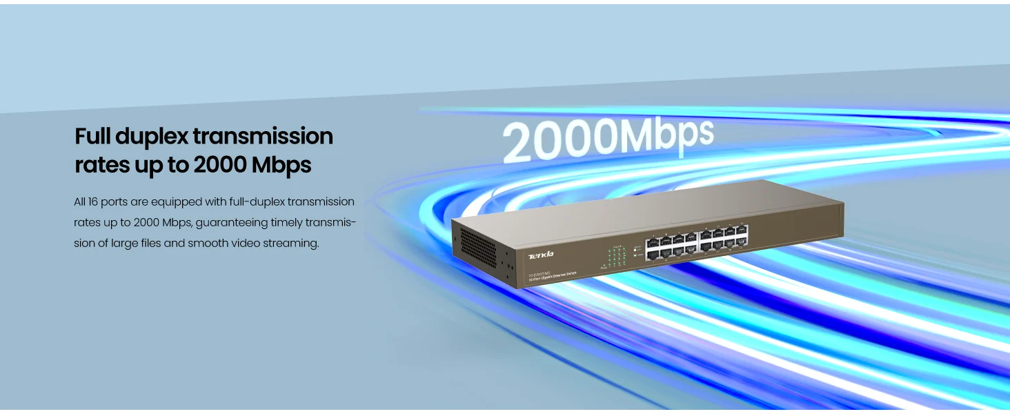 Tenda TEG1016G 16-Port Gigabit Unmanaged Rackmount Ethernet Switch - Image 15