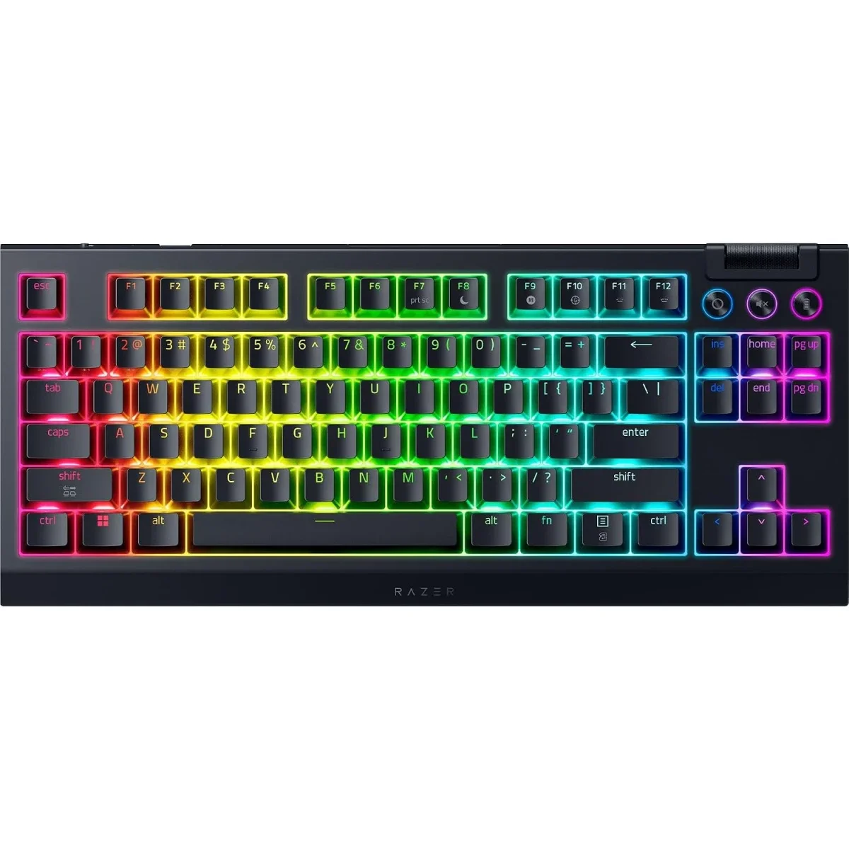 Razer BlackWidow V4 Tenkeyless HyperSpeed Wireless Hot-Swappable Gaming Keyboard, Orange Tactile Switches, Bluetooth & HyperSpeed 1000Hz, Snap Tap, US QWERTY - Black