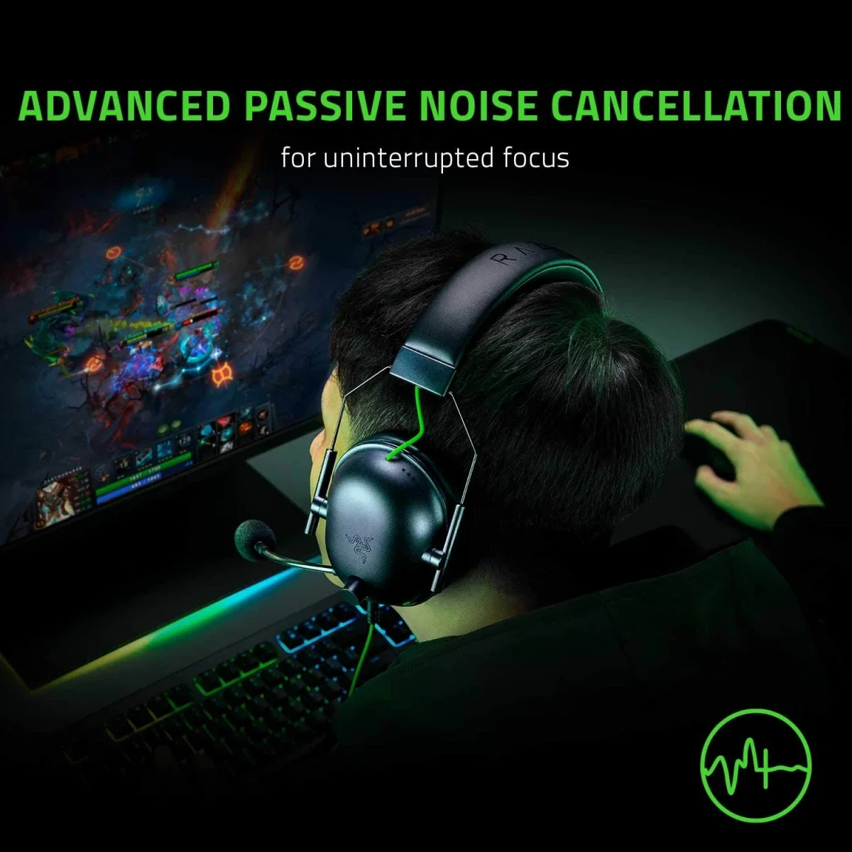 Razer BlackShark V2 X Wired Gaming Headset with 7.1 Surround Sound, 50mm Drivers, Black - Thumbnail 4