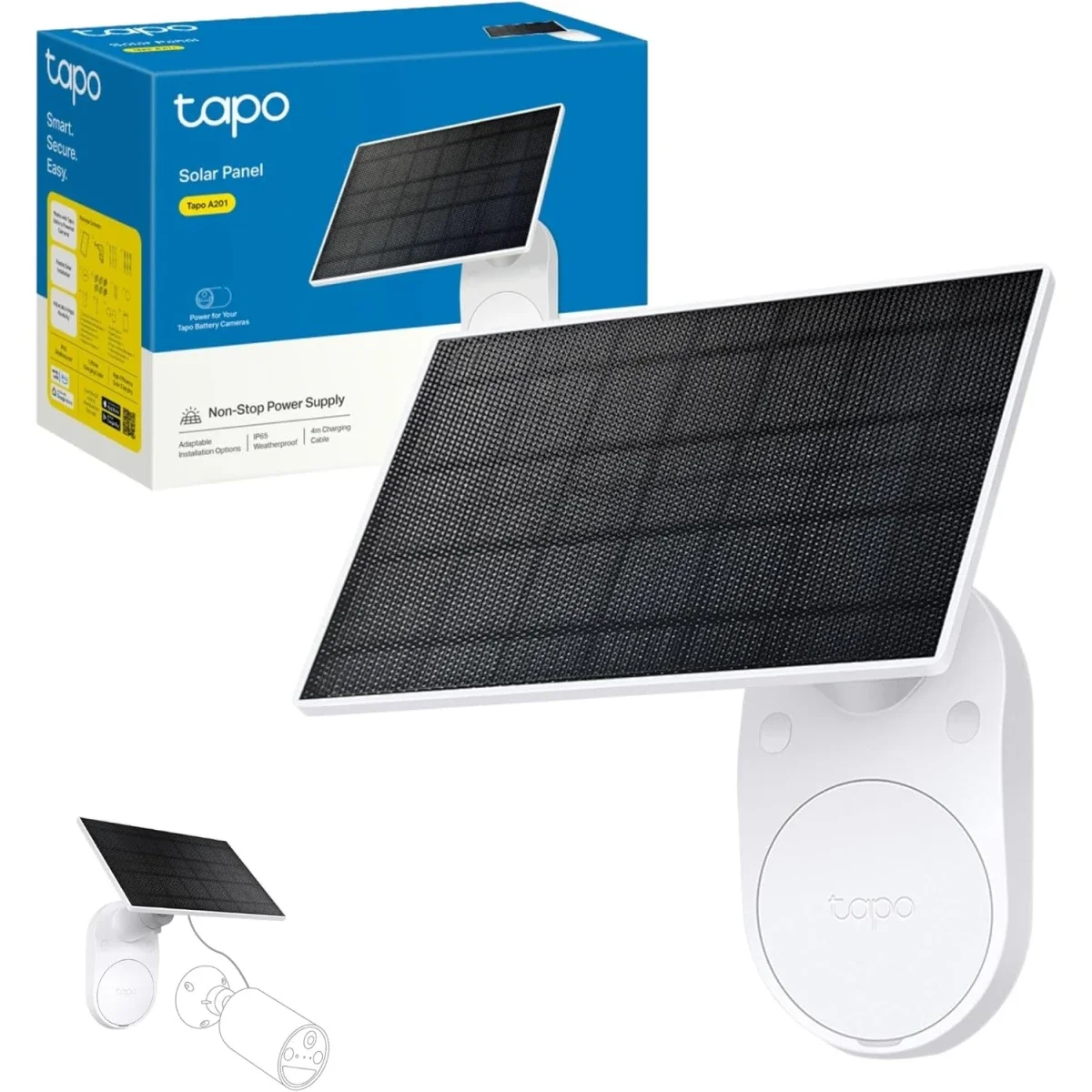TP-LINK Tapo A201 Solar Panel for Tapo Battery Cameras with 4m Cable, 2.5W, IP65