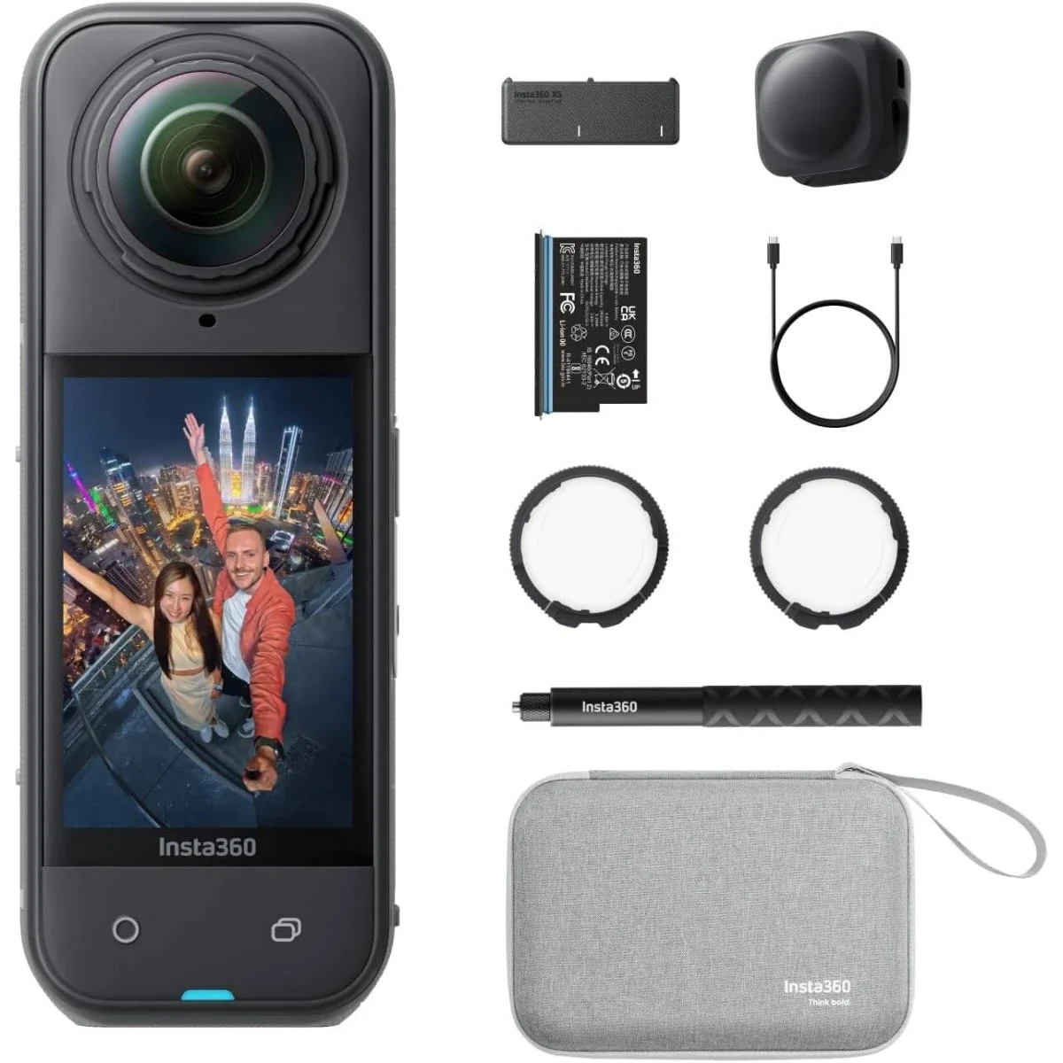 كاميرا أكشن Insta360 X5 Essentials Bundle بزاوية 360 وبدقة 8K مقاومة للماء مع بطارية 3 ساعات