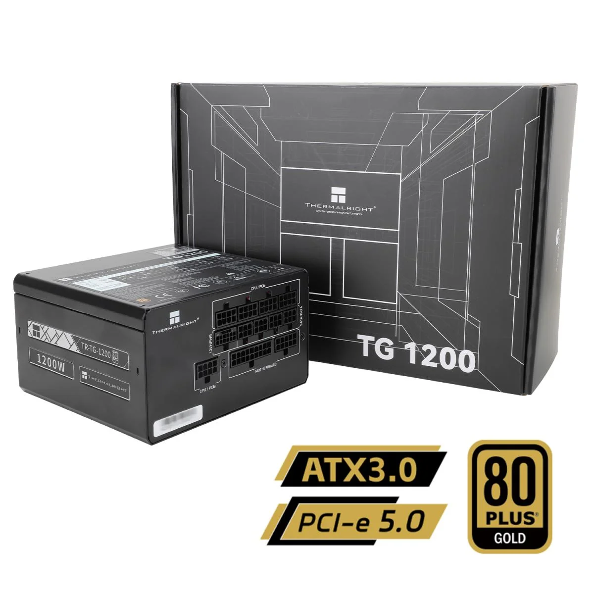 مزود طاقة Thermalright TG-1200 بقدرة 1200 واط ذهبي 80 بلس معياري بالكامل ATX 3.0