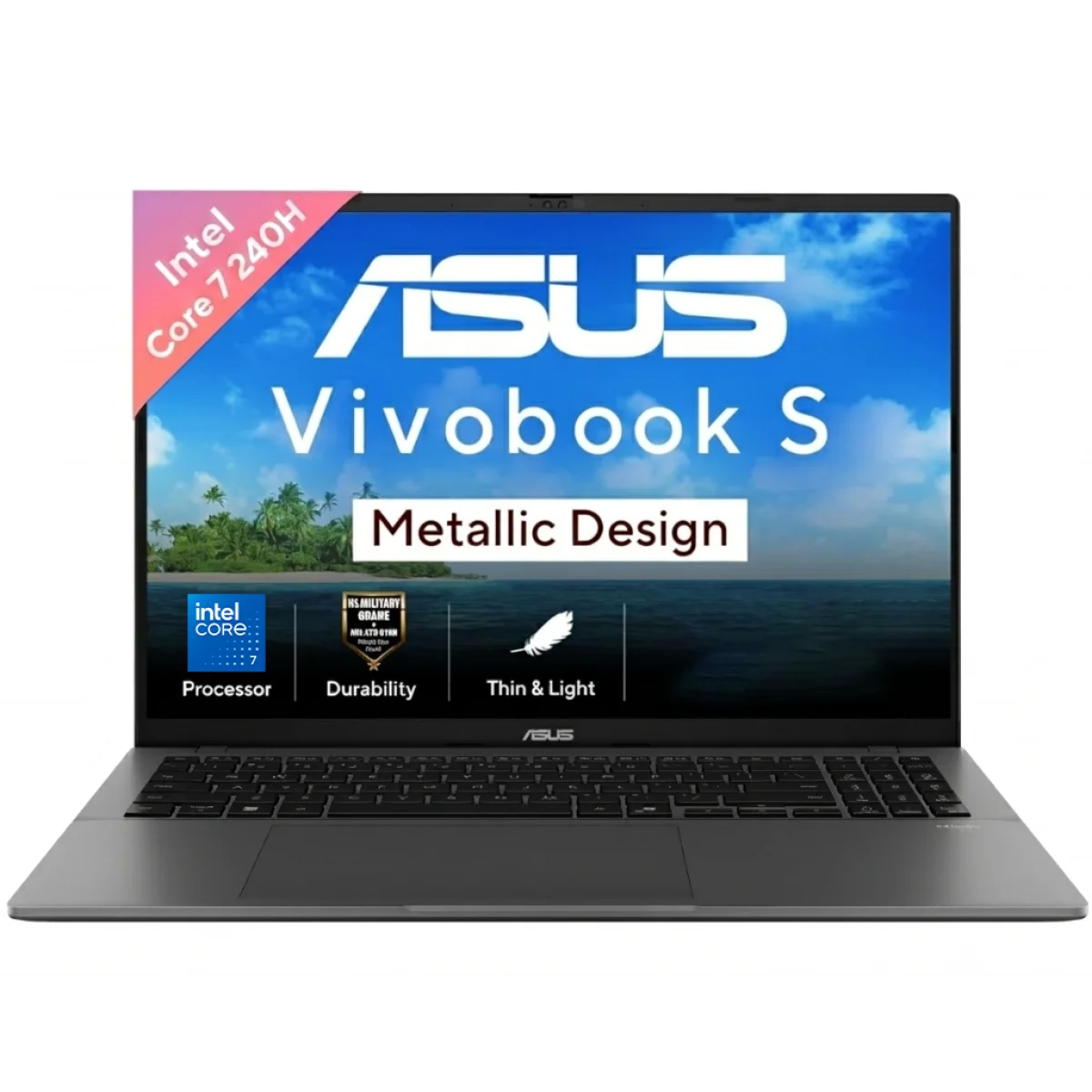 لابتوب Asus S3607VA-RP145 Vivobook S16 بمعالج Core 7 240H وذاكرة 16GB وشاشة 16 إنش FHD+ 144Hz