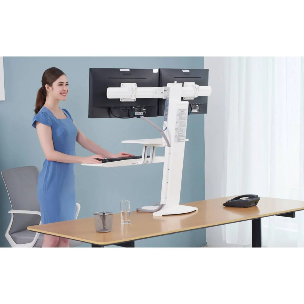 North Bayou L100 Dual LCD Monitor Desk Mount for 22-27 Inch Screens - Image 5