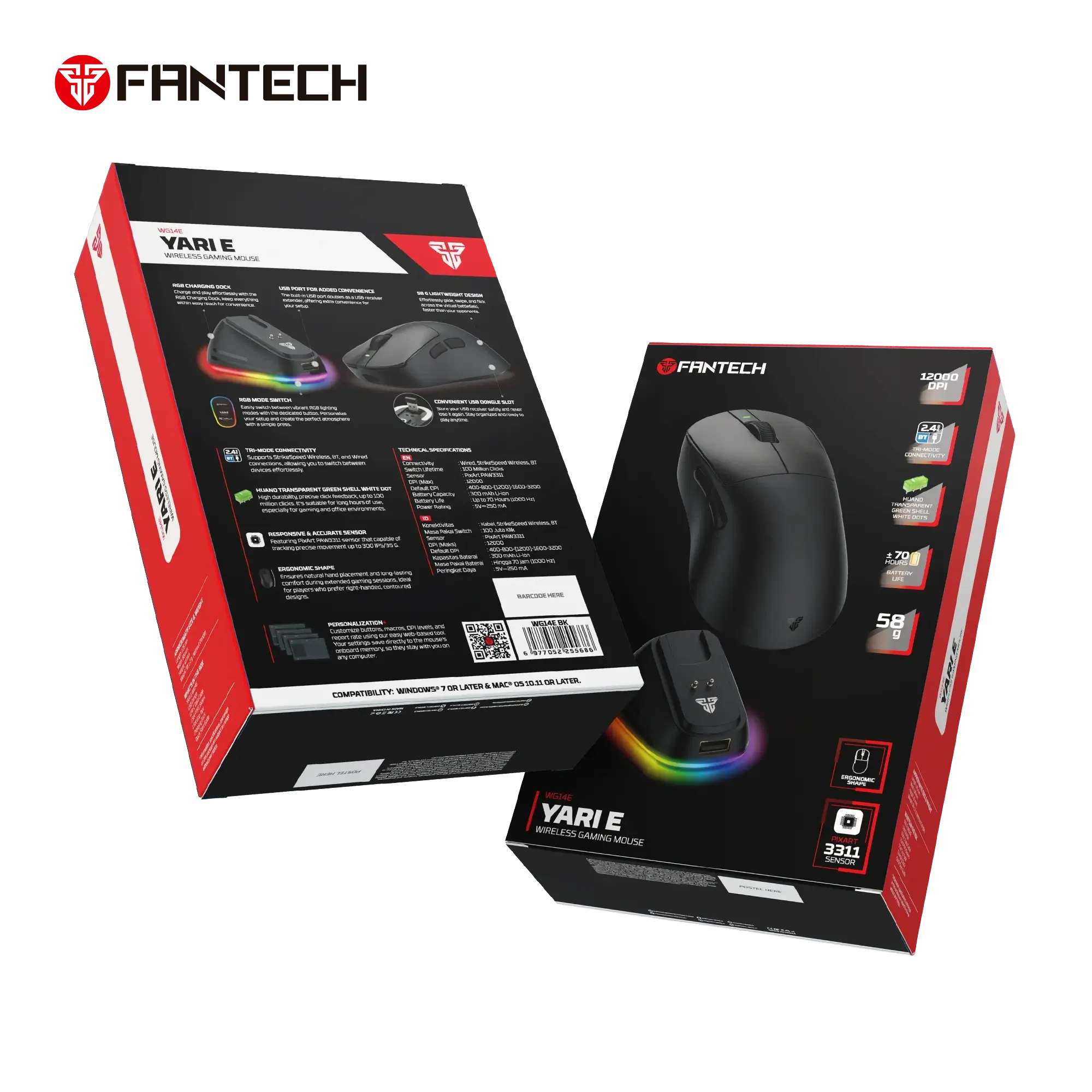 Fantech WG14E YARI E Ergonomic Wireless Gaming Mouse - Image 2