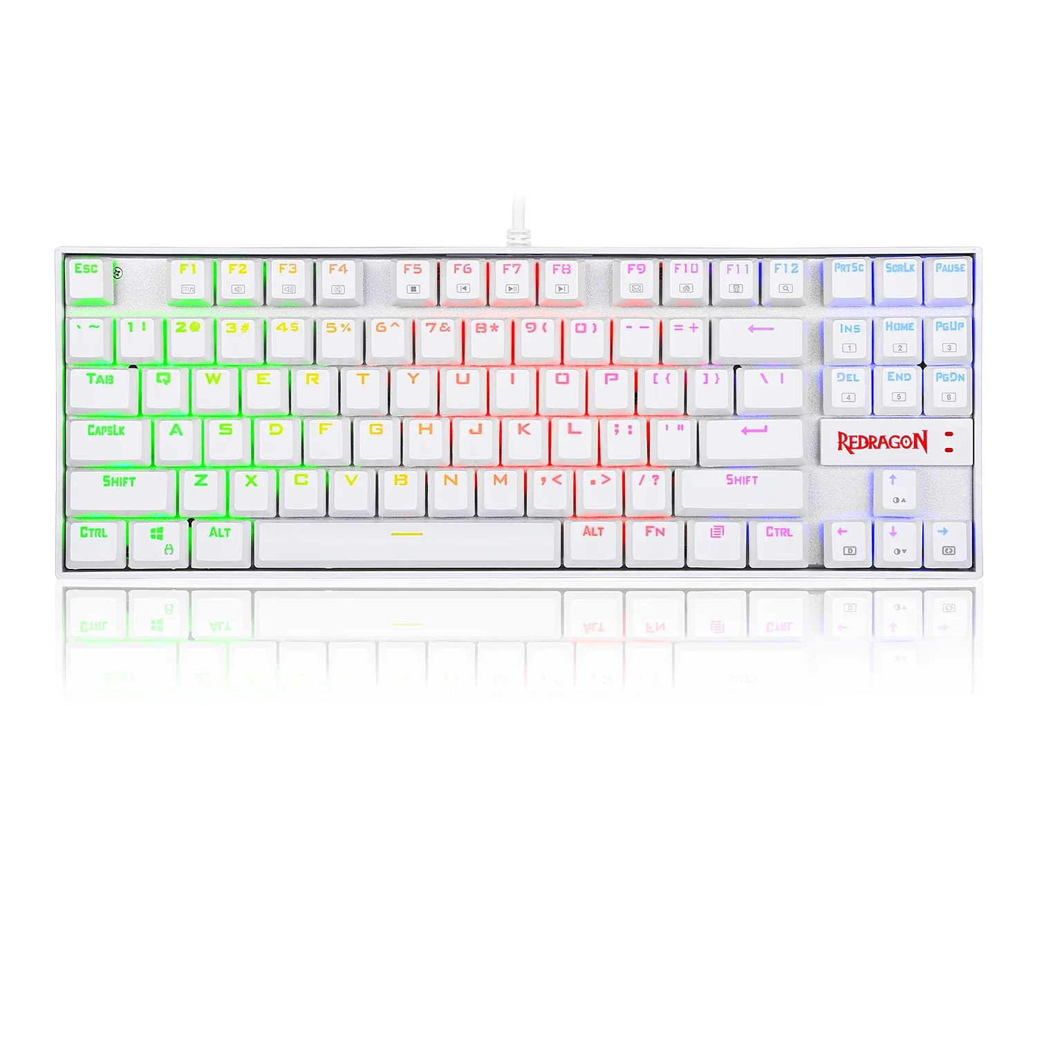 Redragon K552 Kumara White RGB Mechanical Gaming Keyboard, 87 Keys, Blue Switches - Thumbnail 13