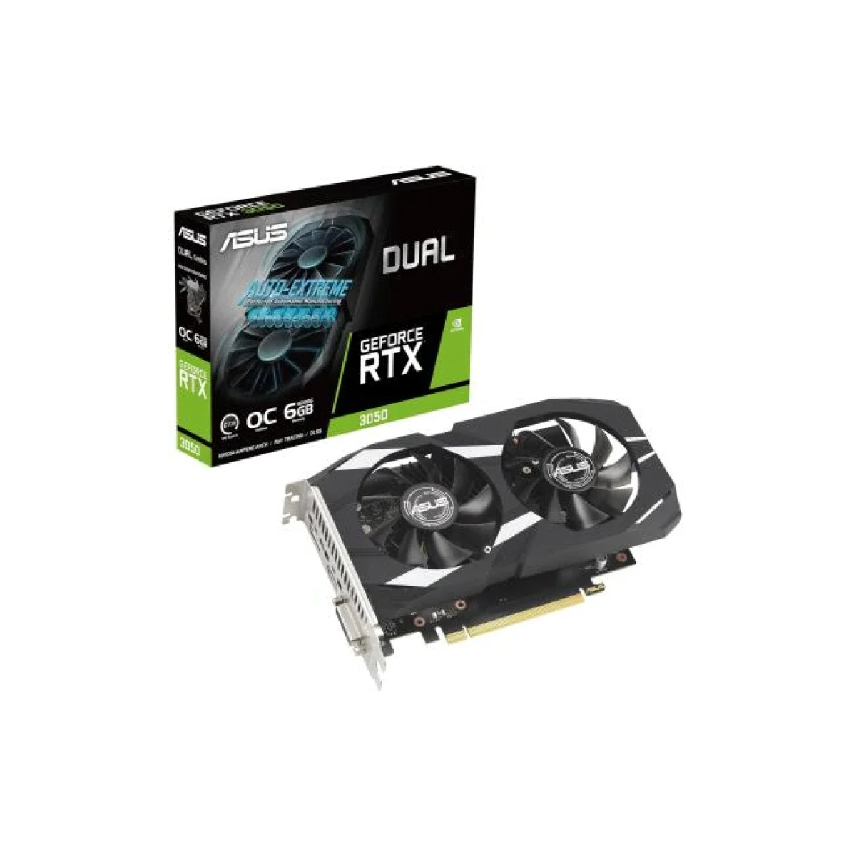 كرت شاشة Asus Dual GeForce RTX 3050 OC Edition بسعة 6GB GDDR6