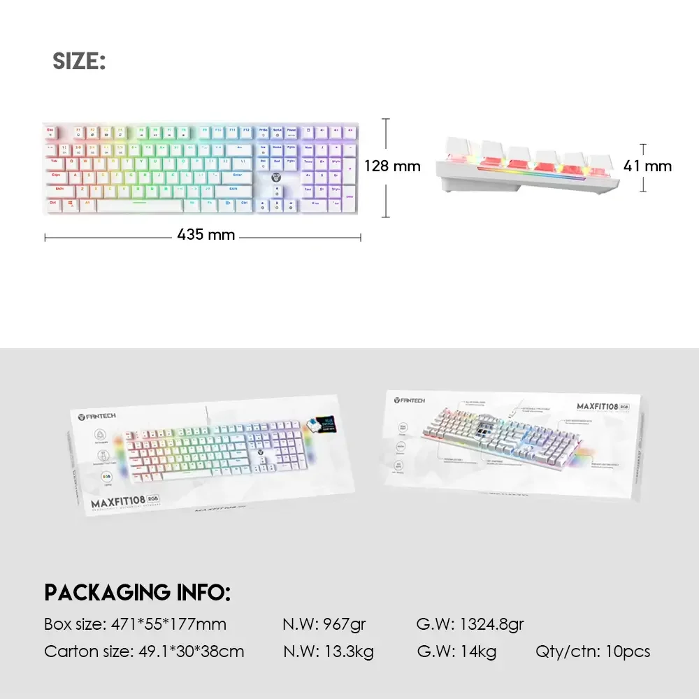 Fantech MAXFIT108 MK855 RGB Mechanical Keyboard - Space Edition - Image 8